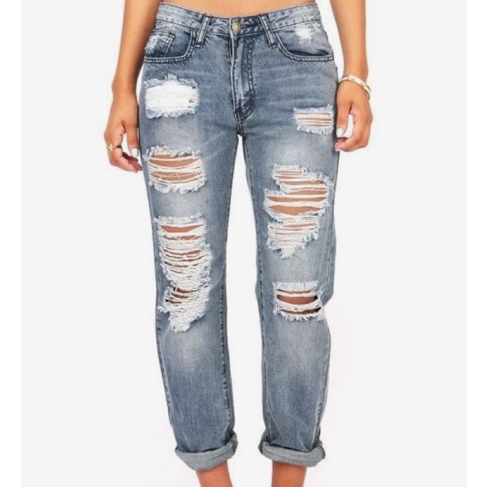 Machine Jeans shredded Denim